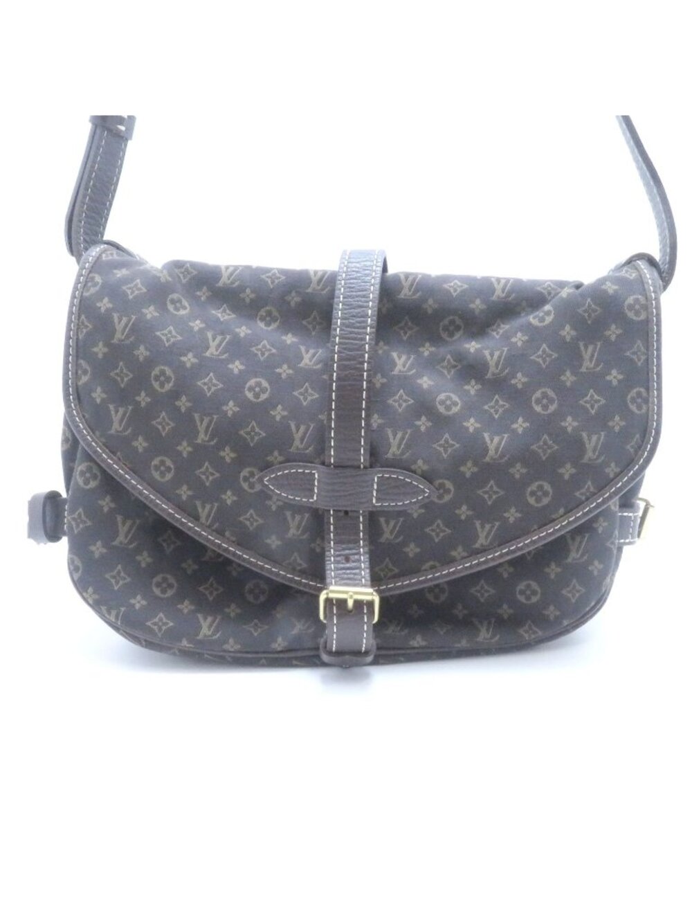Louis Vuitton Saumur 30 Monogram Mini Lan Fusain Shoulder Bag Lin Dark Brown